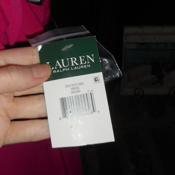 NWT Ralph Lauren Bright Berry Pink full length dress, size 6 - Picture 10 of 11